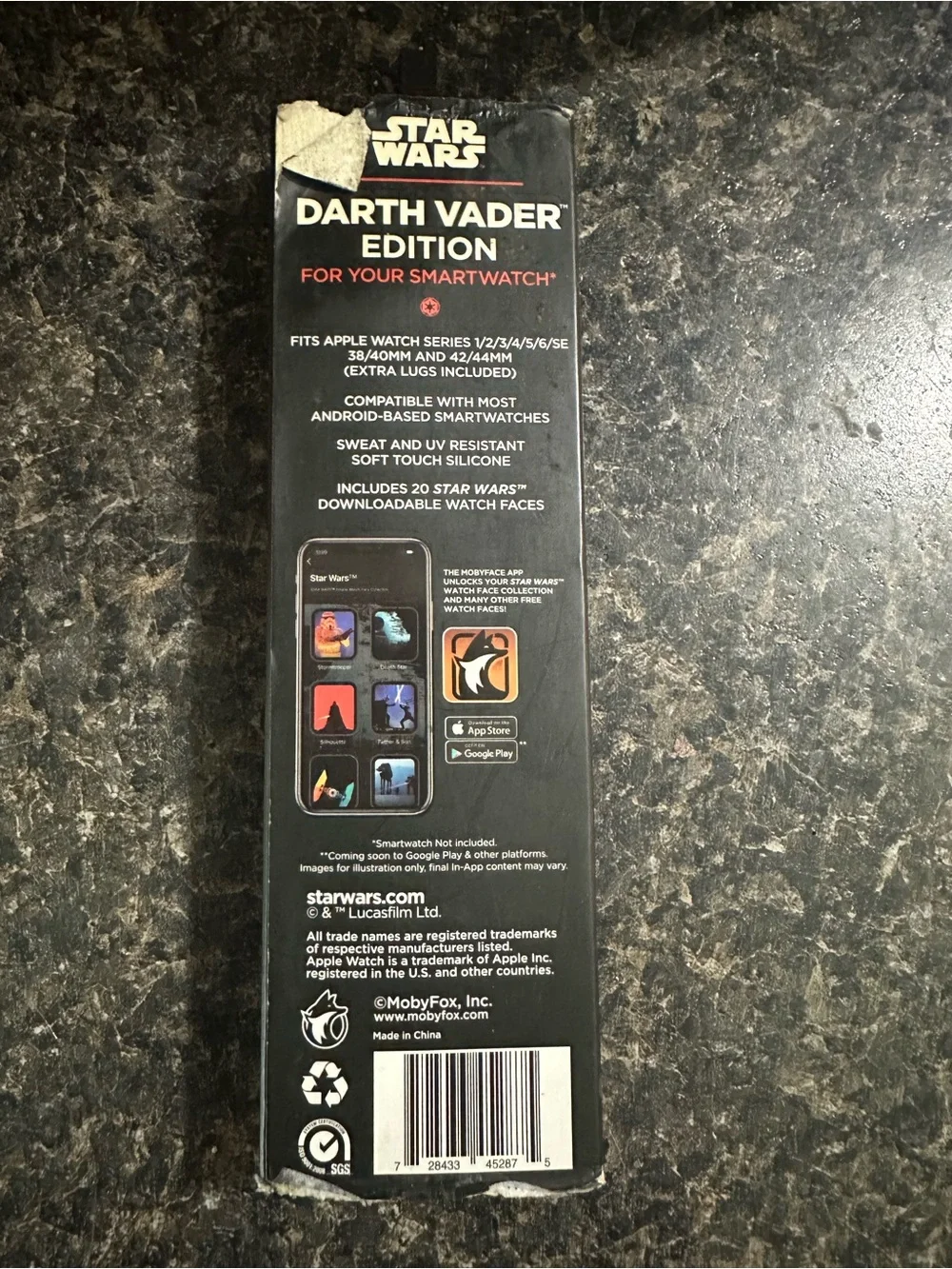 Star Wars Darth Vader Black Silicone Watch Band